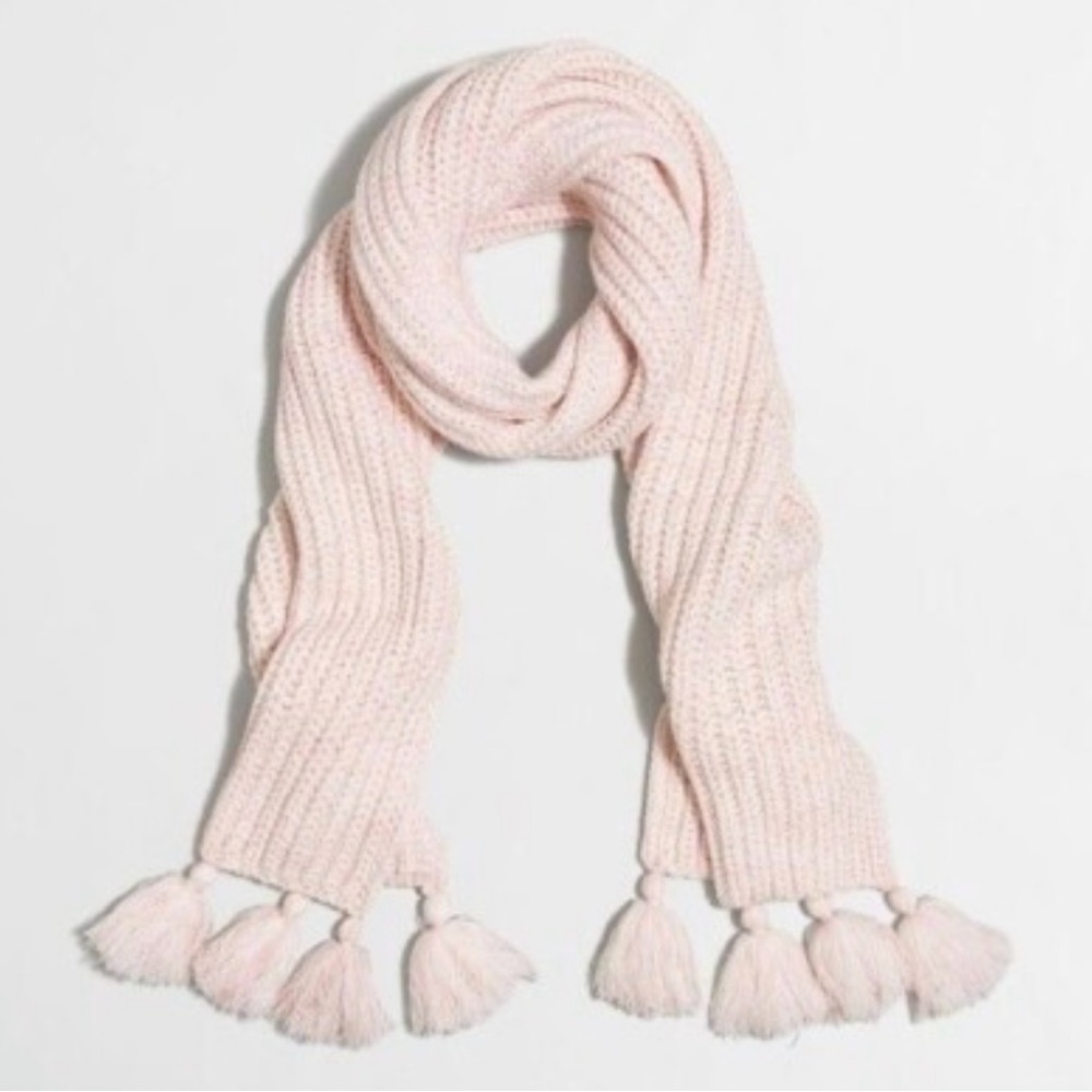 J. Crew Soft Pink Tassel Scarf